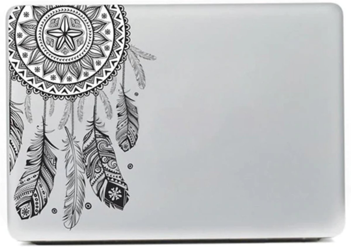 Hiden | Dream Catcher Sticker - Laptop - Design - 25 x 17 cm | Zwart